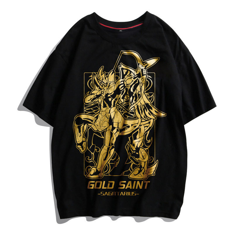 【買一送一】聖鬥士星矢t恤短袖2021夏新款十二星座潮牌純棉男女半袖上衣