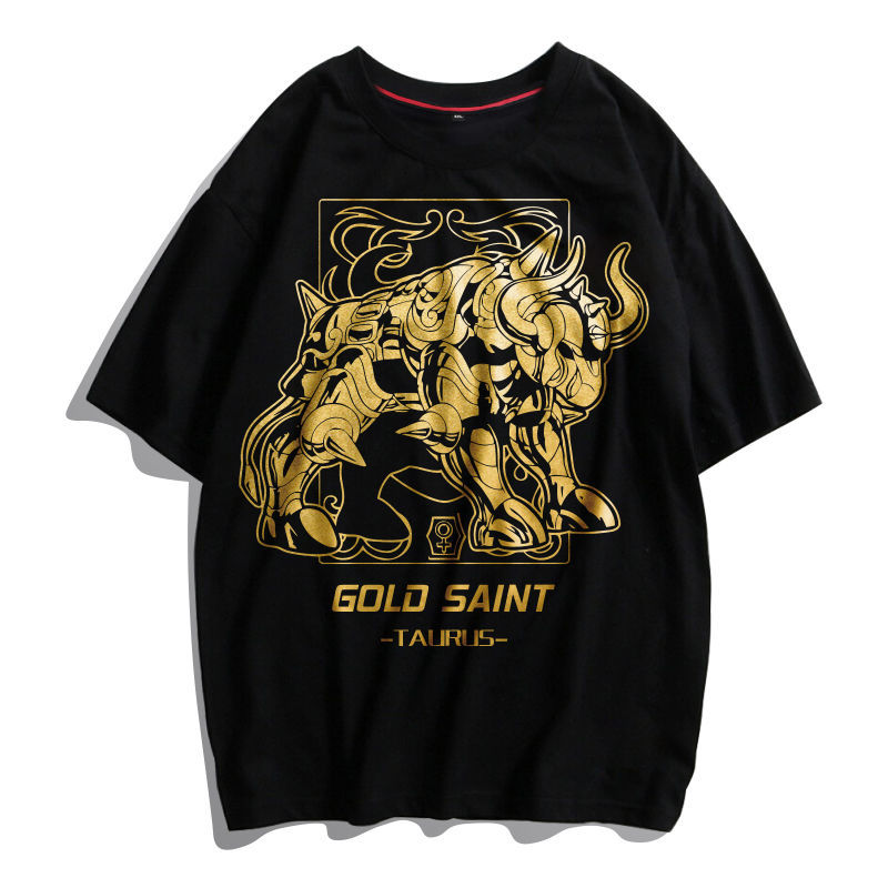 【買一送一】聖鬥士星矢t恤短袖2021夏新款十二星座潮牌純棉男女半袖上衣
